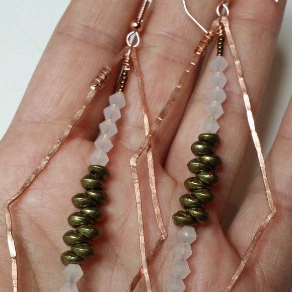 Handmade Copper Earrings - Picture 1 of 4